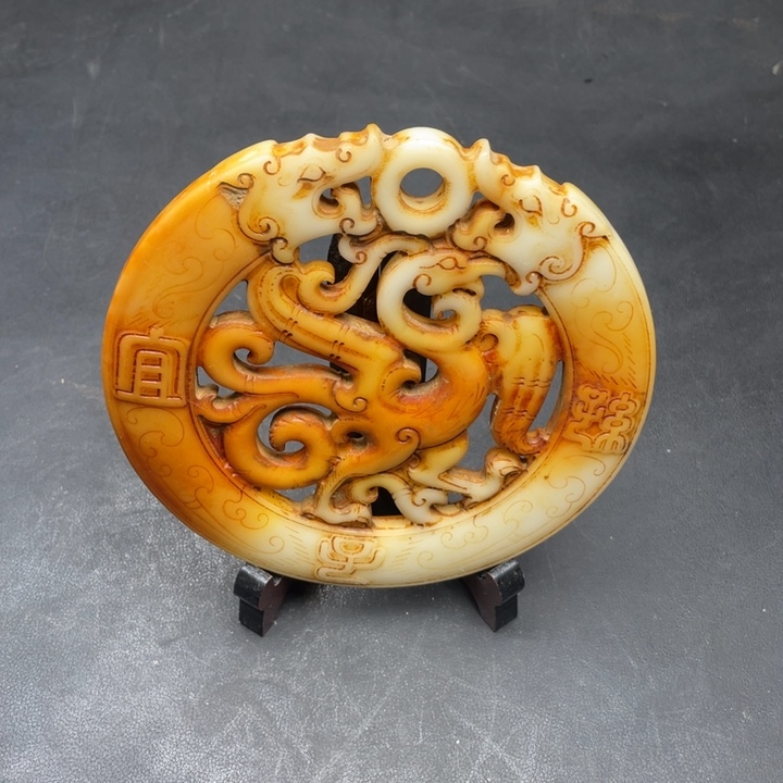 把件白玉菩提摆件