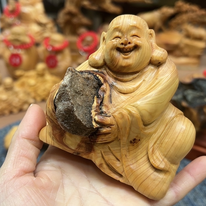 柏木太行崖柏手把摆件