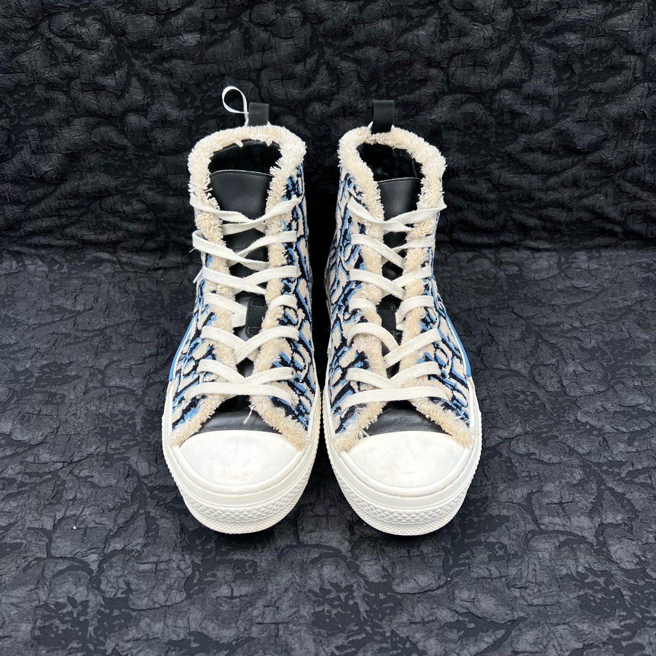 Dior 迪奥 B23 蓝白毛巾满印logo高帮板鞋 内长275/95新/无配件
