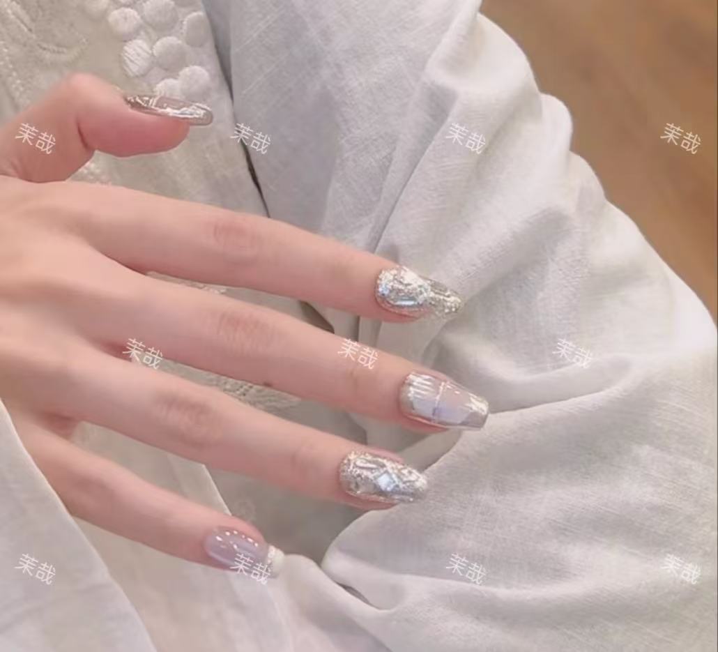 茉哉【陨石拿铁】纯手工定制美甲拆卸穿戴甲A4353