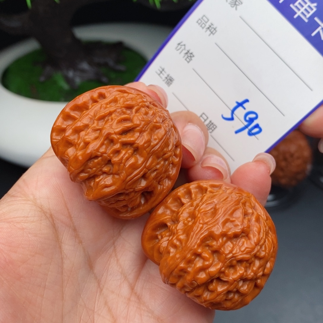 文玩核桃把件38球白590