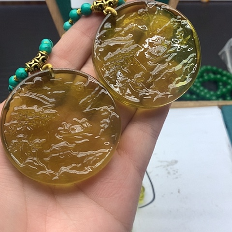 琥珀颈饰未镶嵌Y77