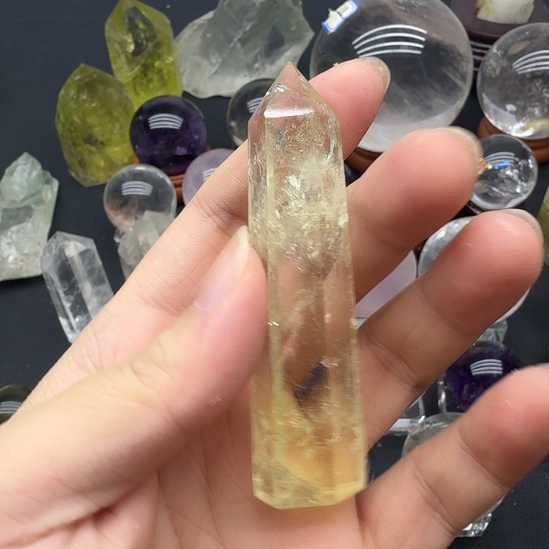 黄晶珠宝半成品银S925镶嵌