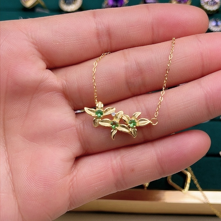 石榴石颈饰银S925镶嵌