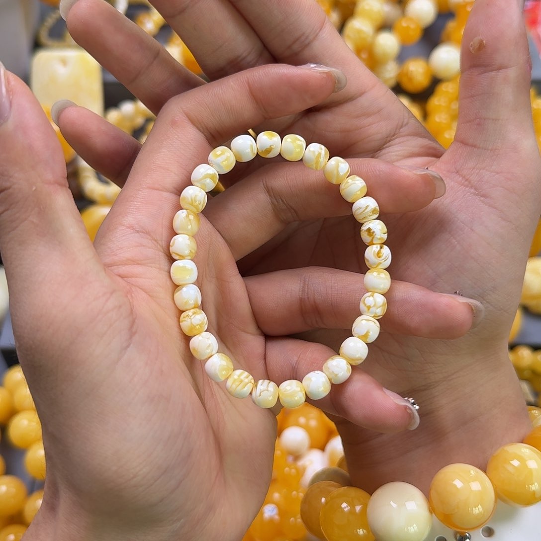 琥珀珠宝奇石未镶嵌7mm