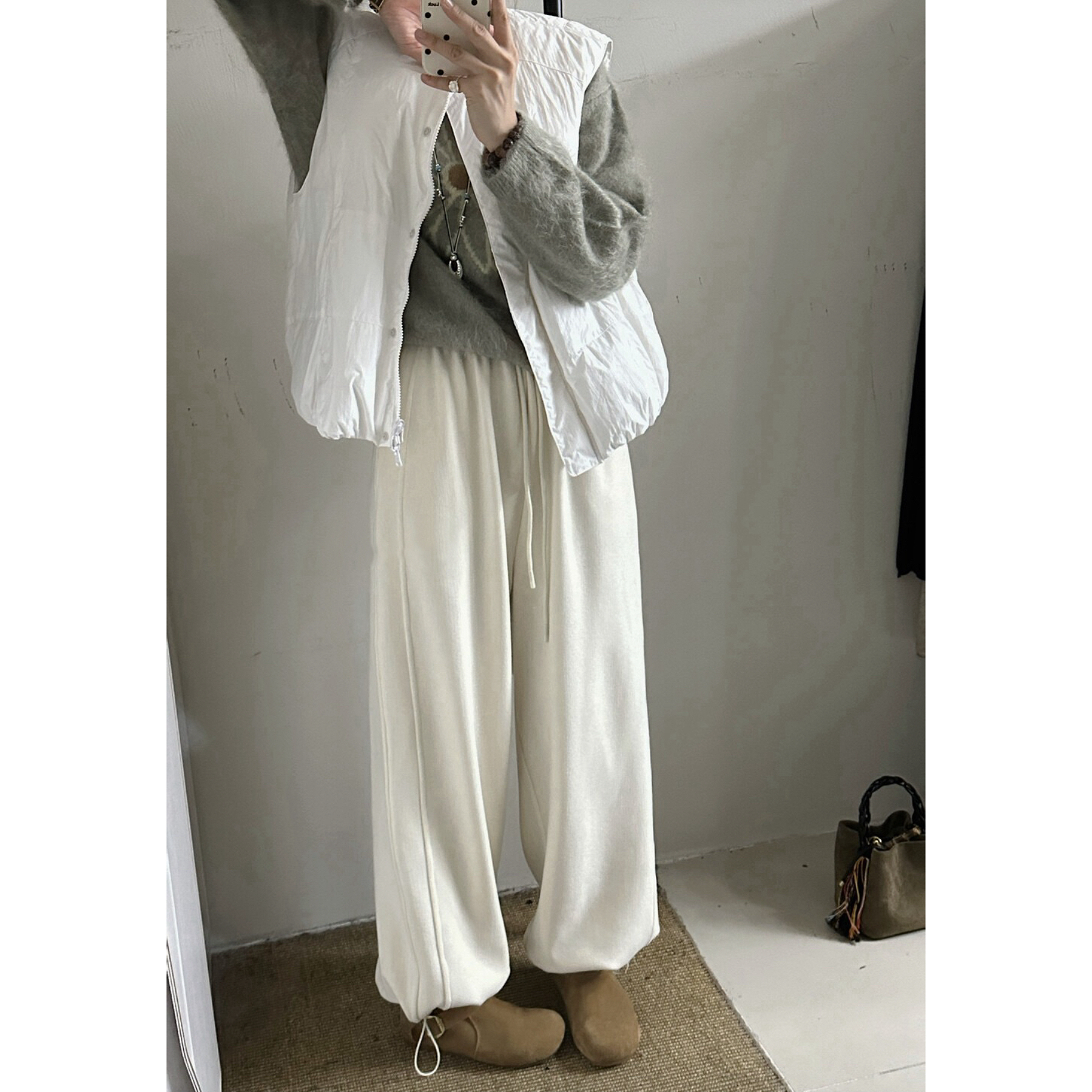 【张小九】韩版加绒束脚口袋显瘦加厚休闲裤Z2147