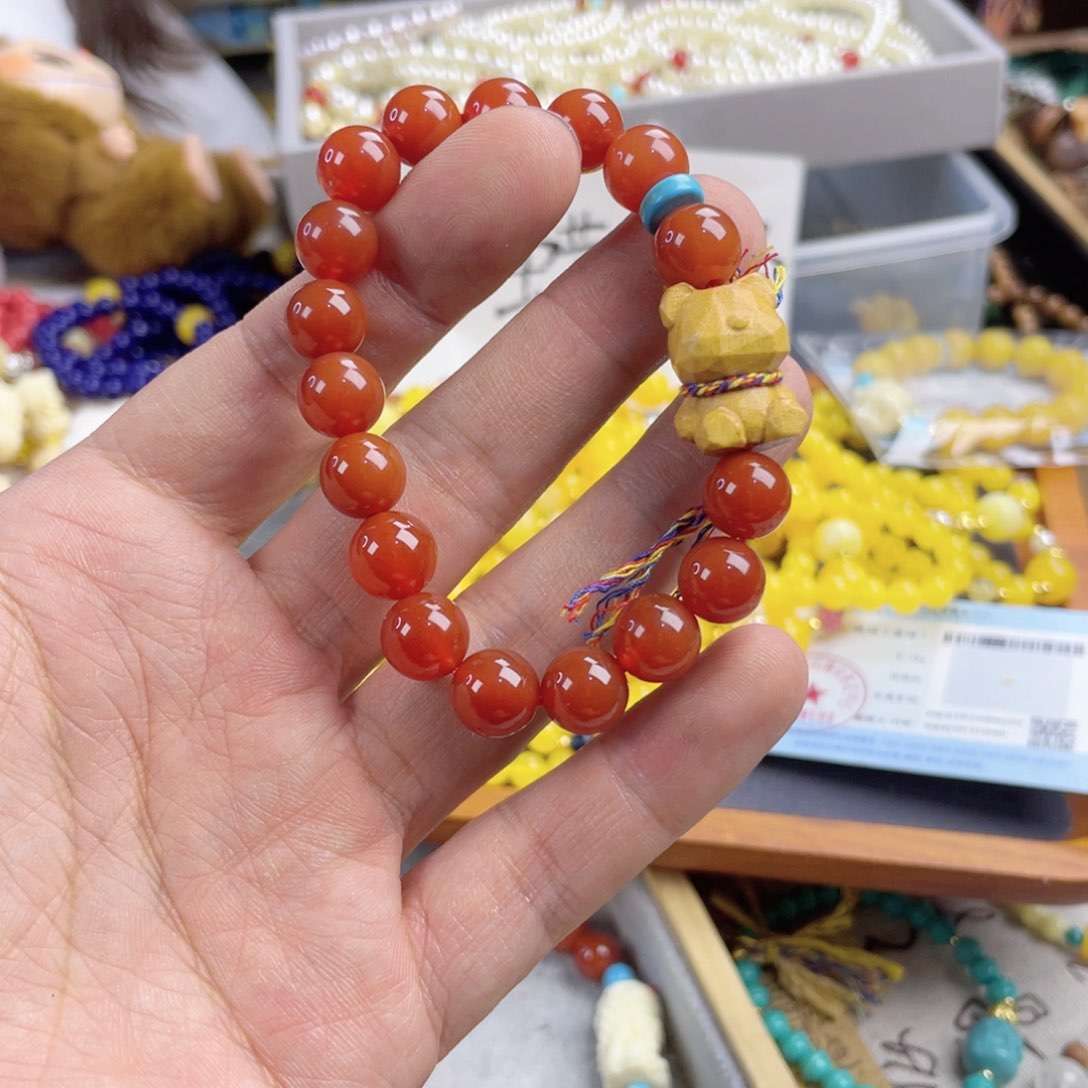 檀香紫檀（小叶紫檀）手串银S925镀金镶嵌