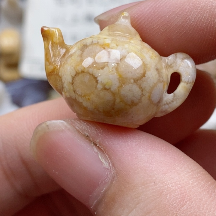 颈饰未镶嵌硅化珊瑚（珊瑚玉）小