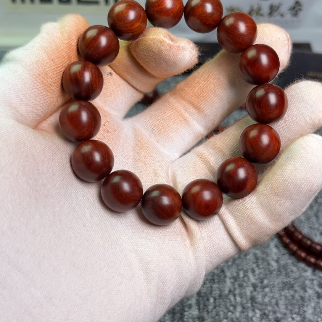 小叶紫檀手串/手链1.5 树头老泥料  原汁原味高油高密