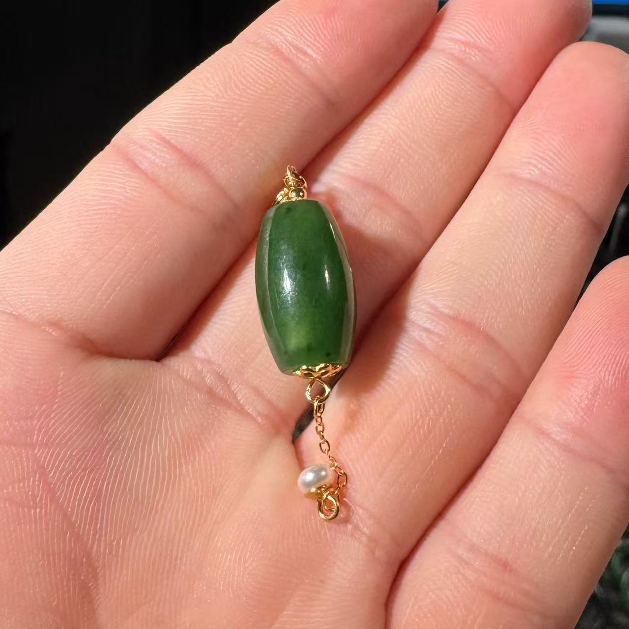 【星玥珠宝】高雅遇上轻奢 天然和田玉碧玉 吊坠 XY111602DZY-295