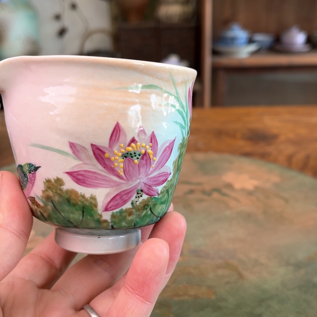 杯柴烧手工手绘陶瓷