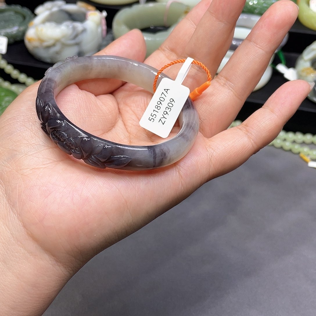 和田玉未镶嵌手镯56圈口116