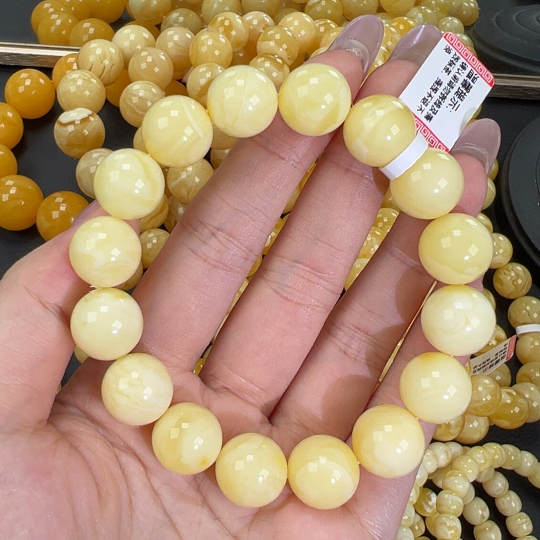 琥珀未镶嵌手链23白蜡