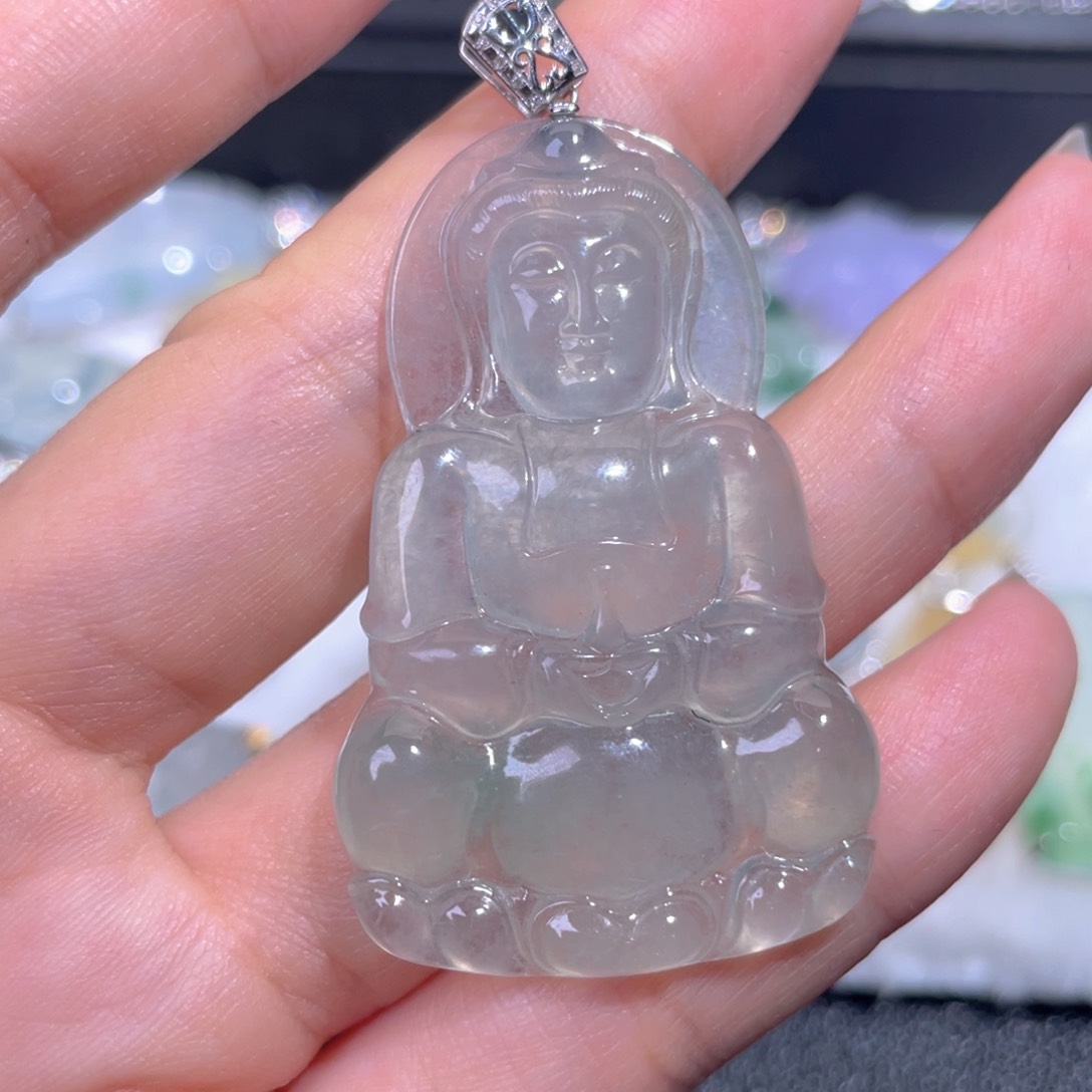 颈饰18K金镶嵌翡翠翡翠