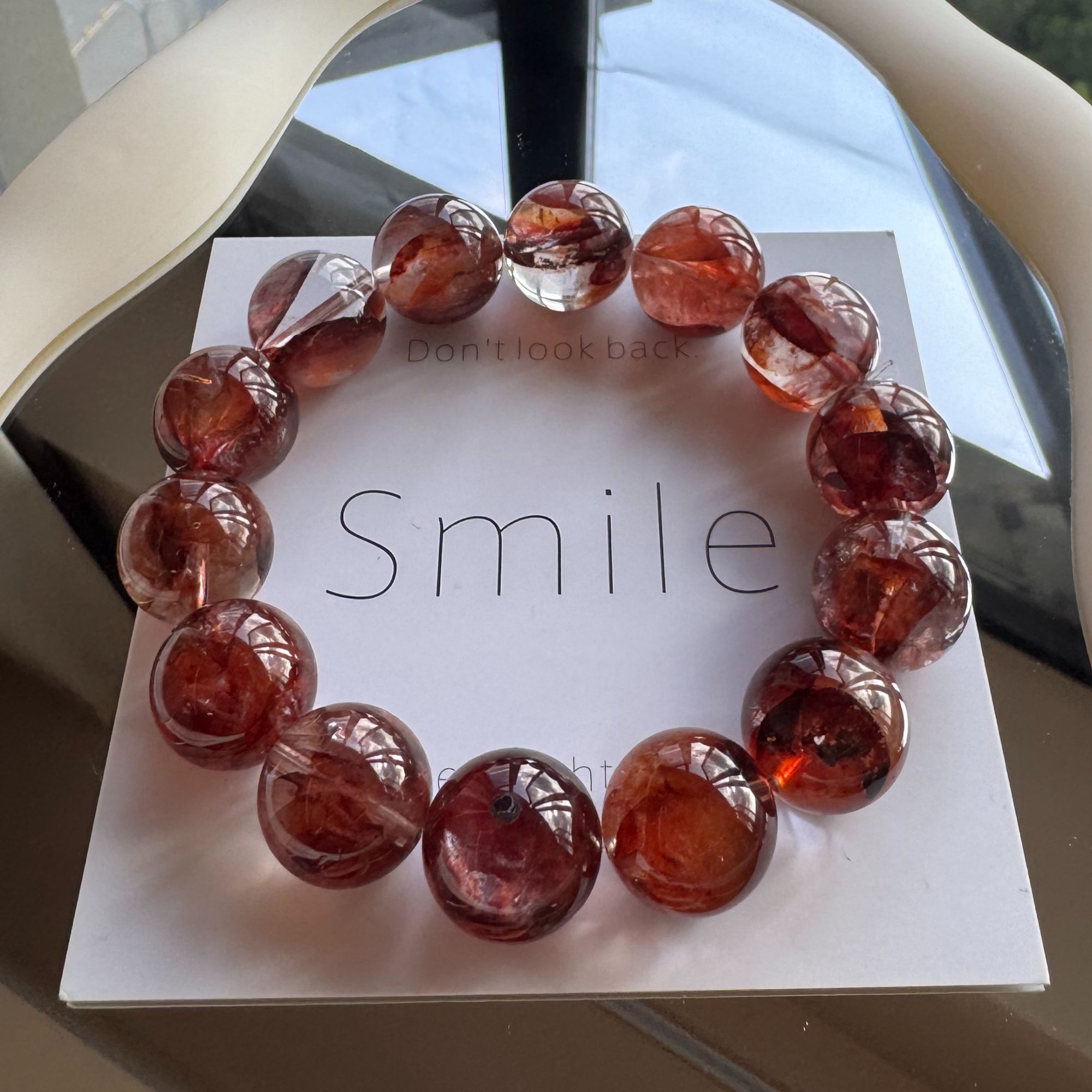 【小晶梨专属】天然红胶花水晶手串 多样性发其一