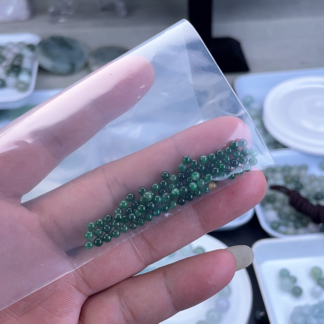 散珠翡翠野*花天然缅甸翡翠珠子