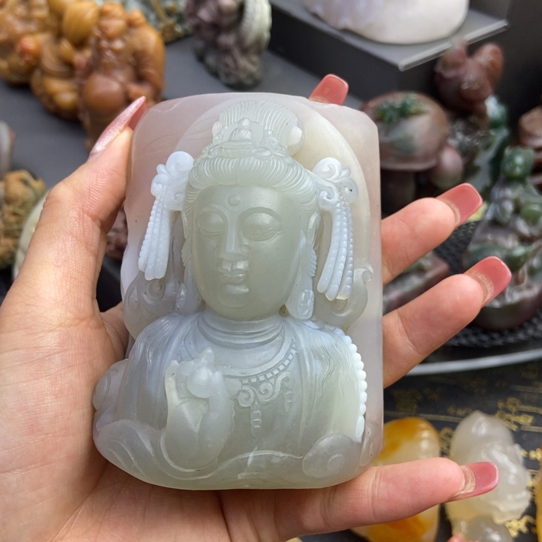 玛瑙/玉髓挂件未镶嵌龙*