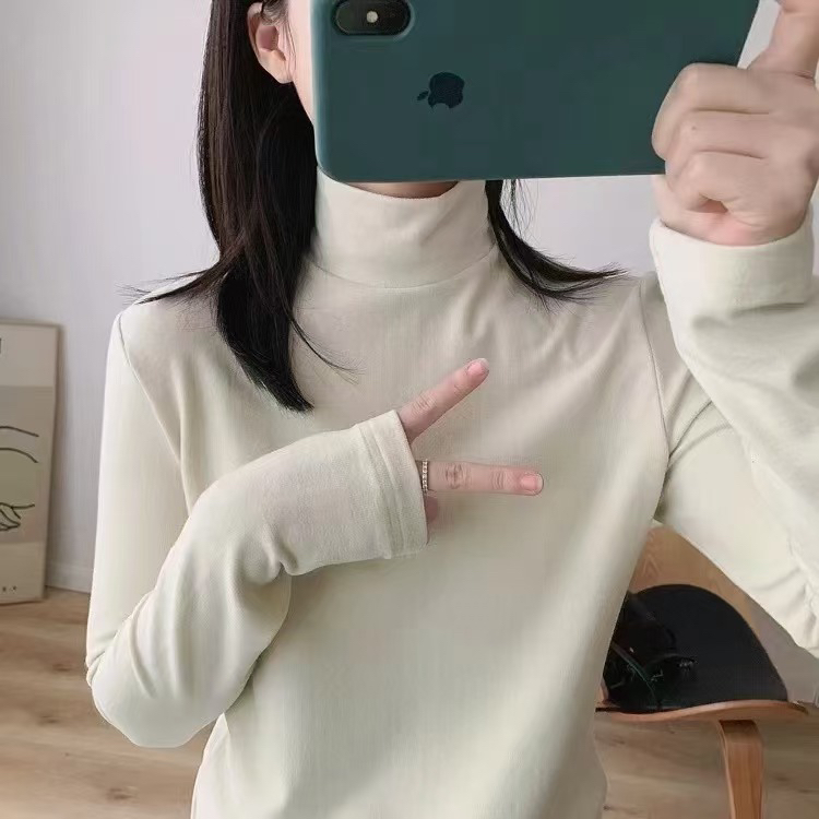 中领加厚打底修身百搭网红长袖