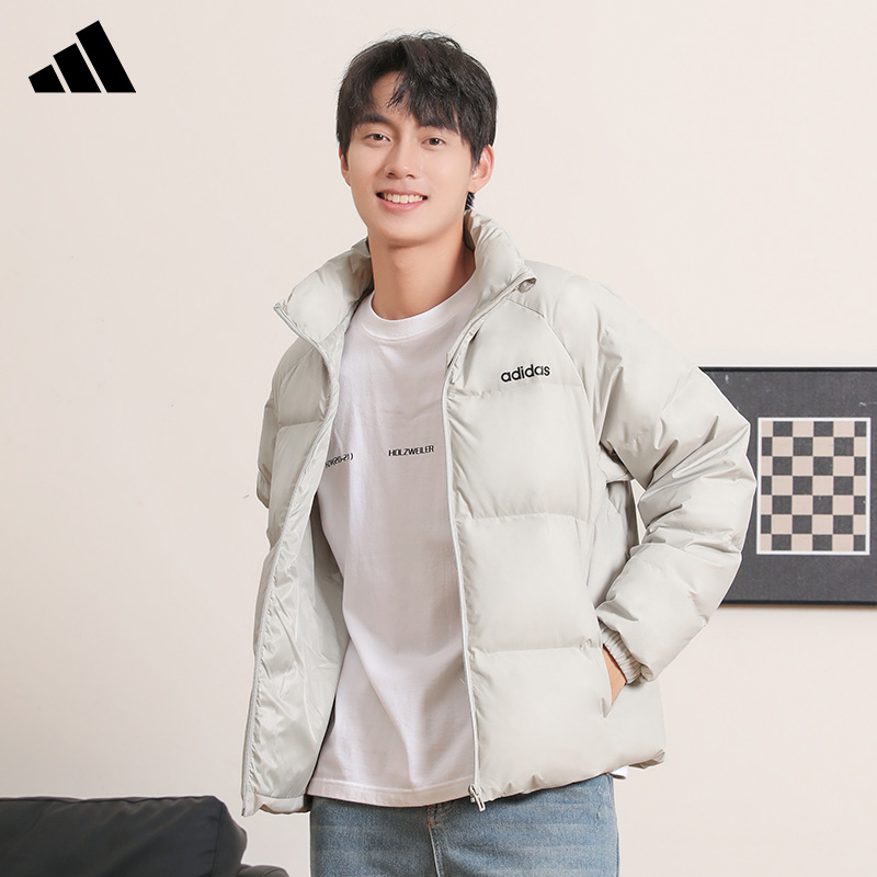 阿迪达斯羽绒服男装冬新款防风保暖立领运动休闲外套夹克JL9583