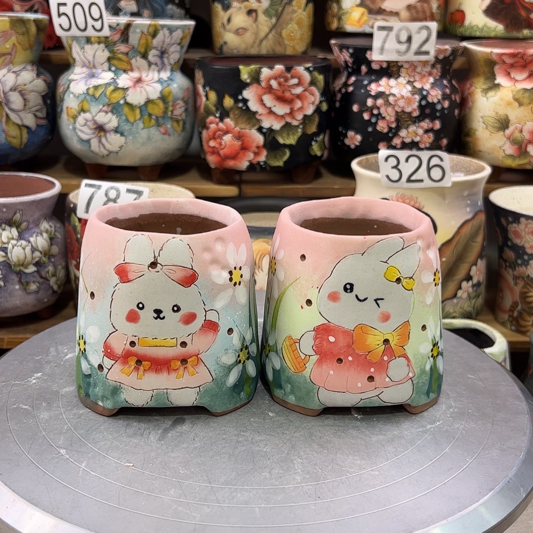 景德镇炫彩手绘口7高9.5