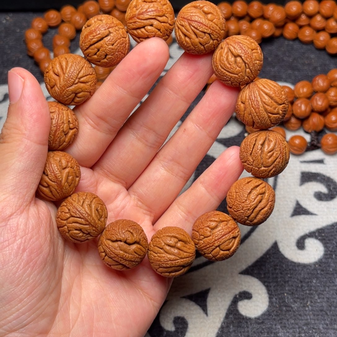 桃核手串龙纹龙珠19