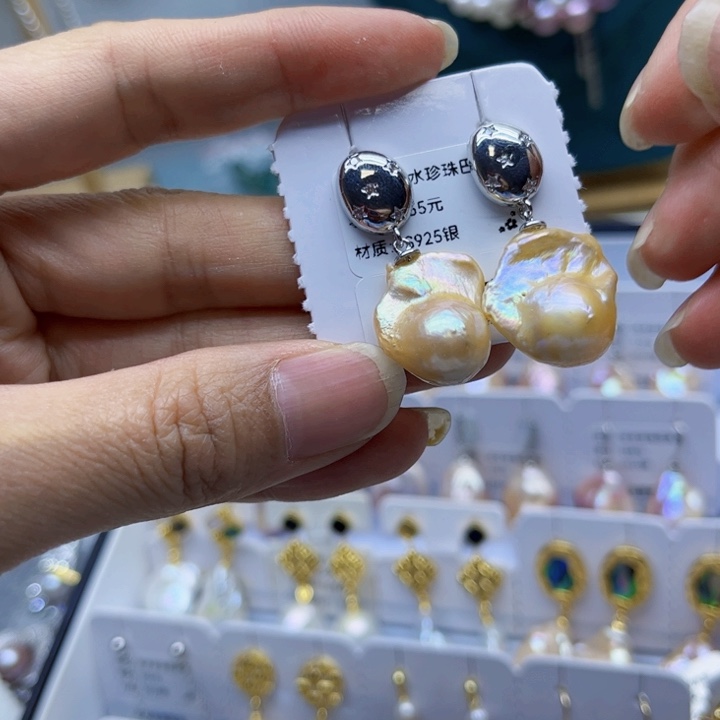 淡水珍珠吊坠银S925镶嵌氧**敏