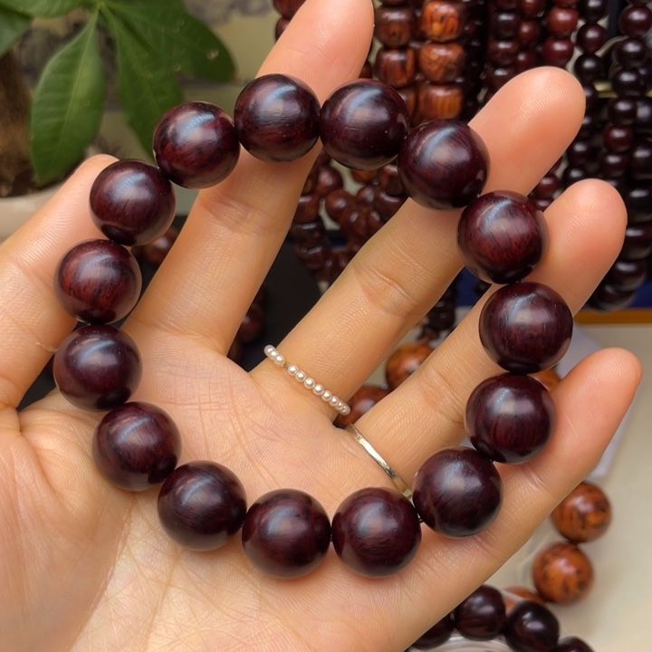 恁***雄黄花梨/降香黄檀红降花梨公1.5土埋料手串