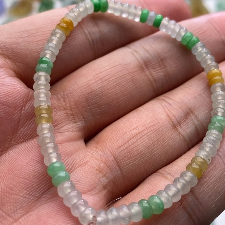 定制翡翠未镶嵌翡翠多宝珠链