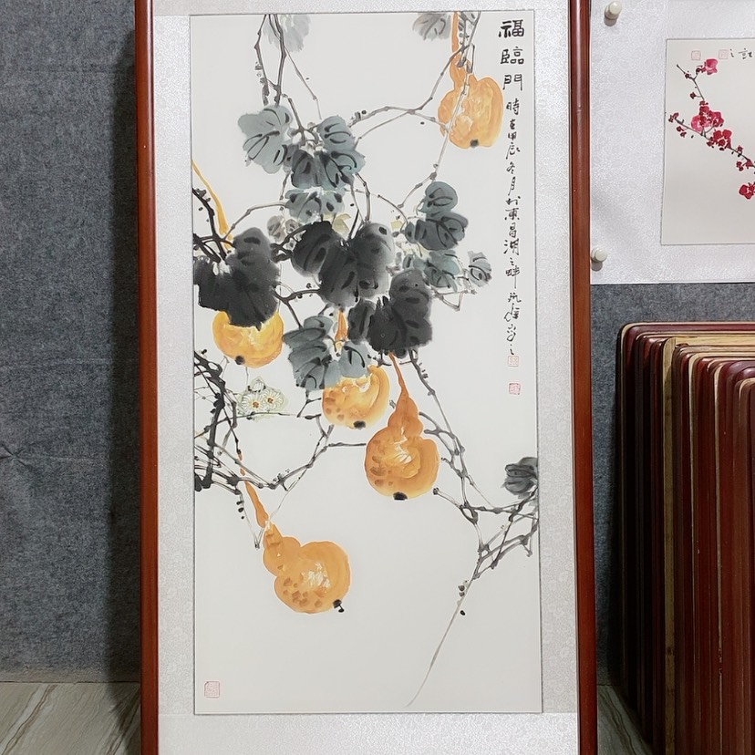 【闪购商品】国画书画作品带框125×65厘米