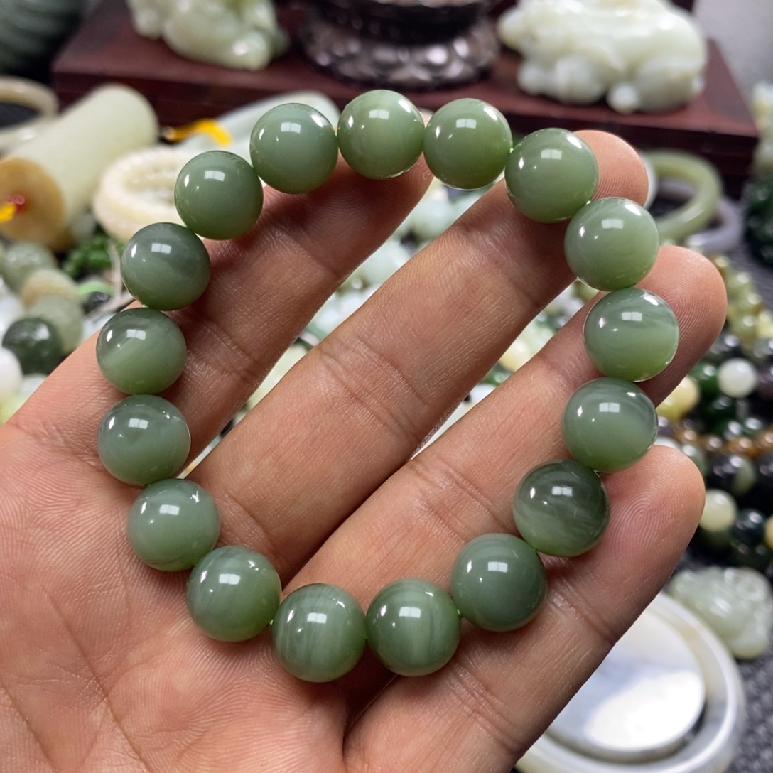 .***.和田玉未镶嵌手链