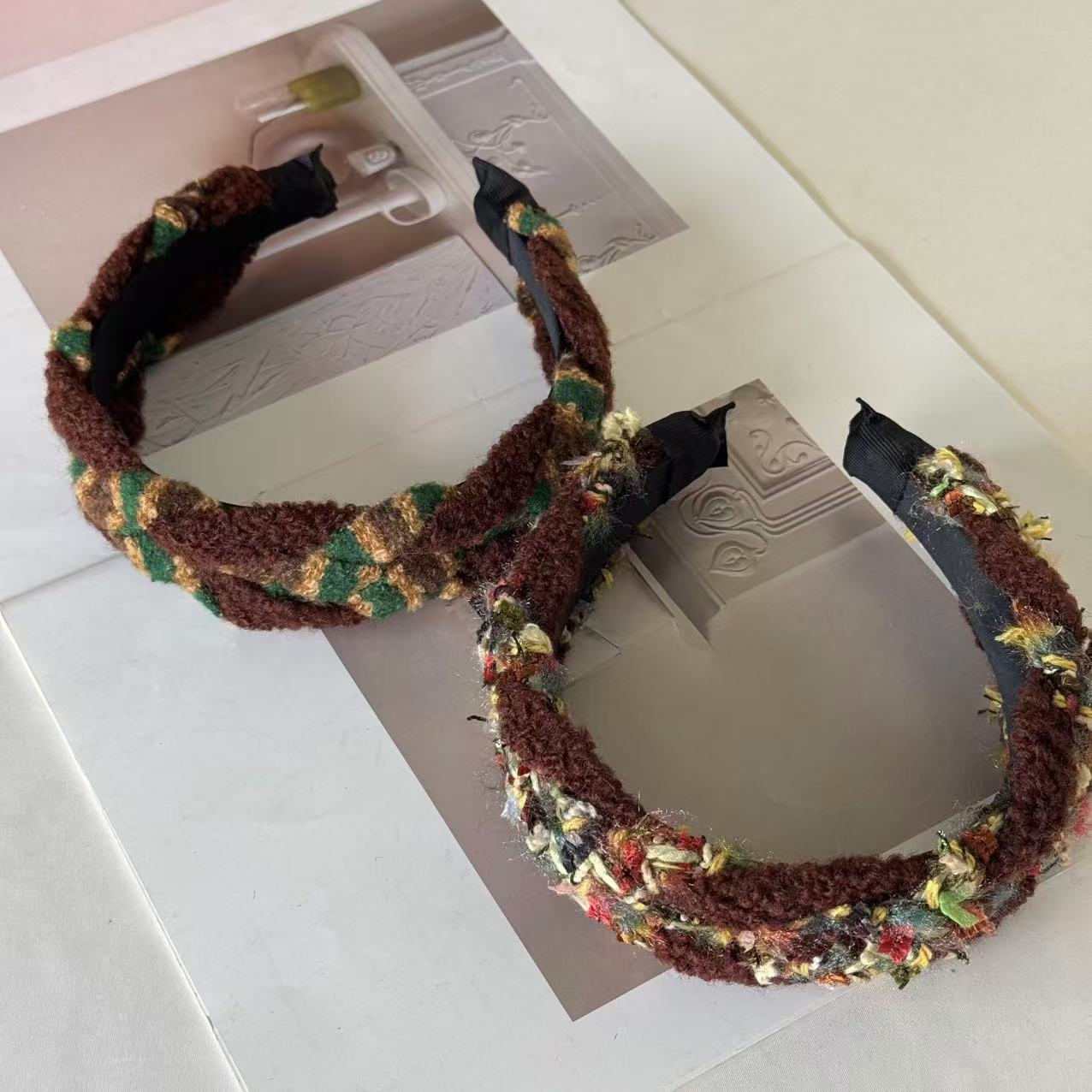 【续吉专享】｜豆蔻年华｜百搭碎花中式复古编制宽边两色发箍发饰