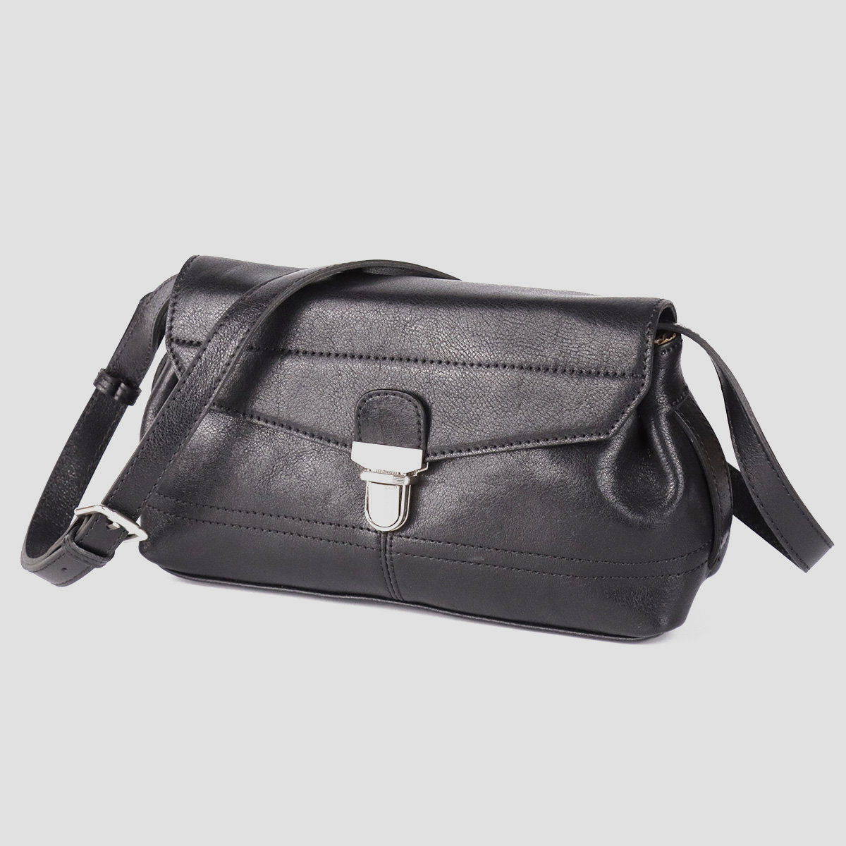 J-6新款韩版真皮邮差包翻盖锁扣头层植鞣牛皮斜挎单肩包女6909