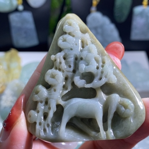 【闪购商品】颈饰未镶嵌翡翠鹿