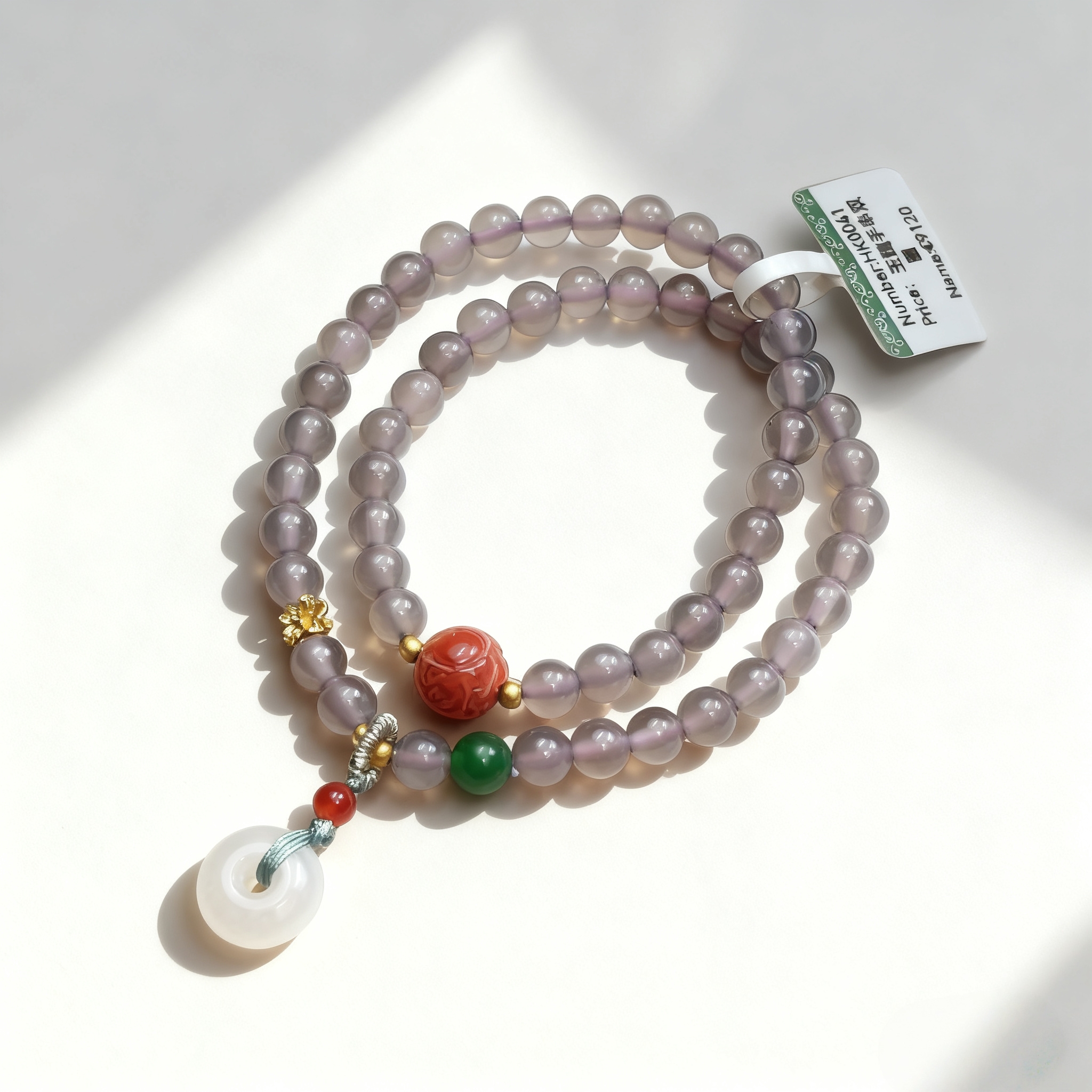 玉髓双圈 精品手串 带礼盒 HK 0041