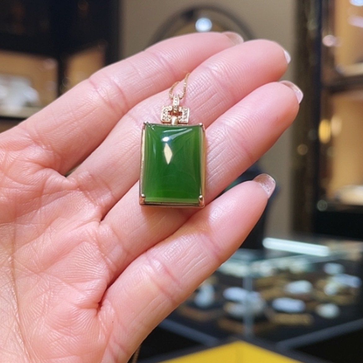 【闪购商品】和田玉颈饰18K金镶嵌