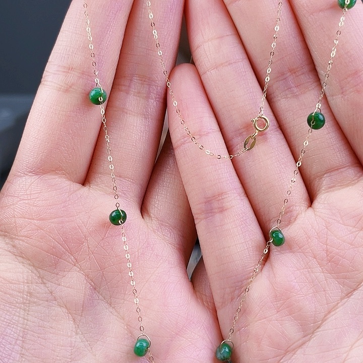 翡翠颈饰18K金镶嵌饰品