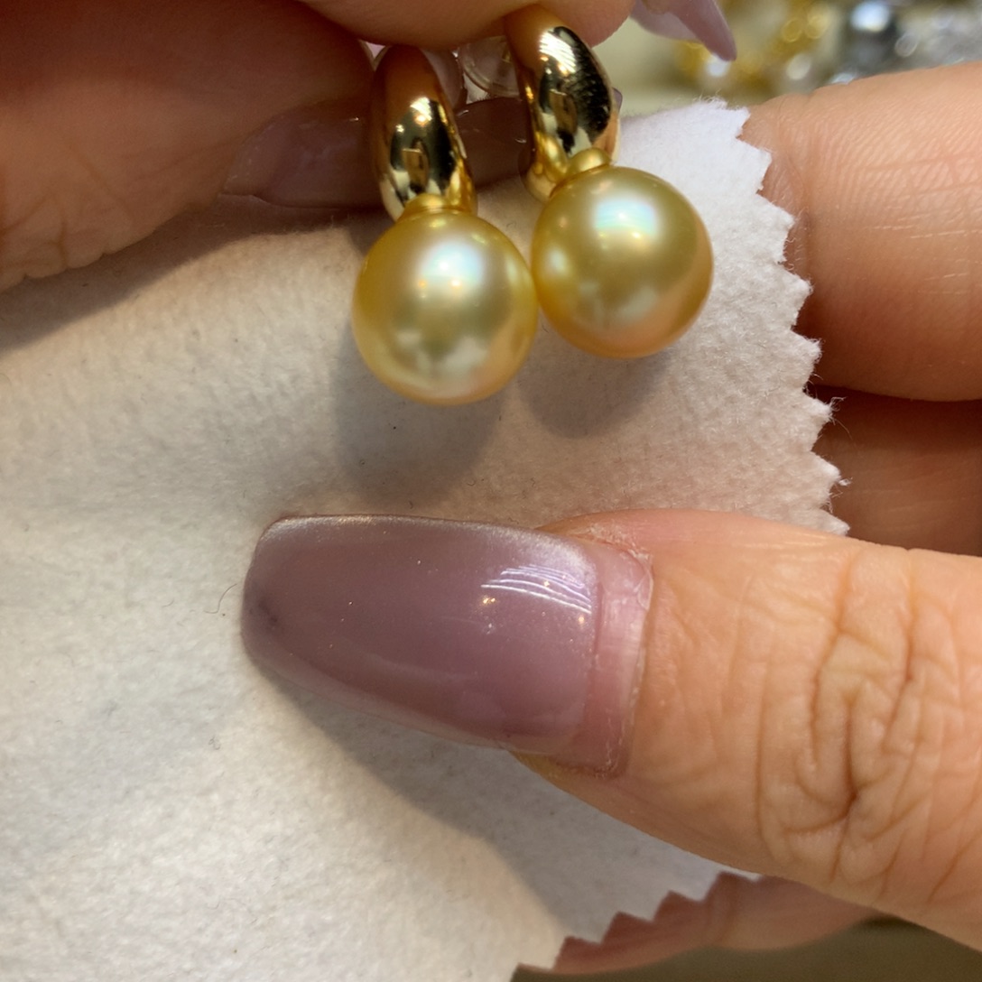 银S925镶嵌耳饰海水珍珠