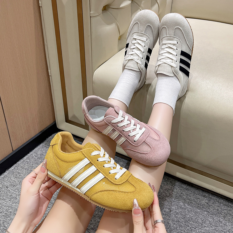 夏季通用学院风粘胶鞋时尚休闲鞋韩版学生厚底透气网面ins百搭