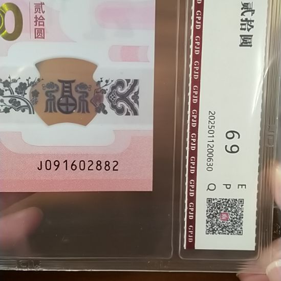塑料蛇年纪念钞 091602882 评级
