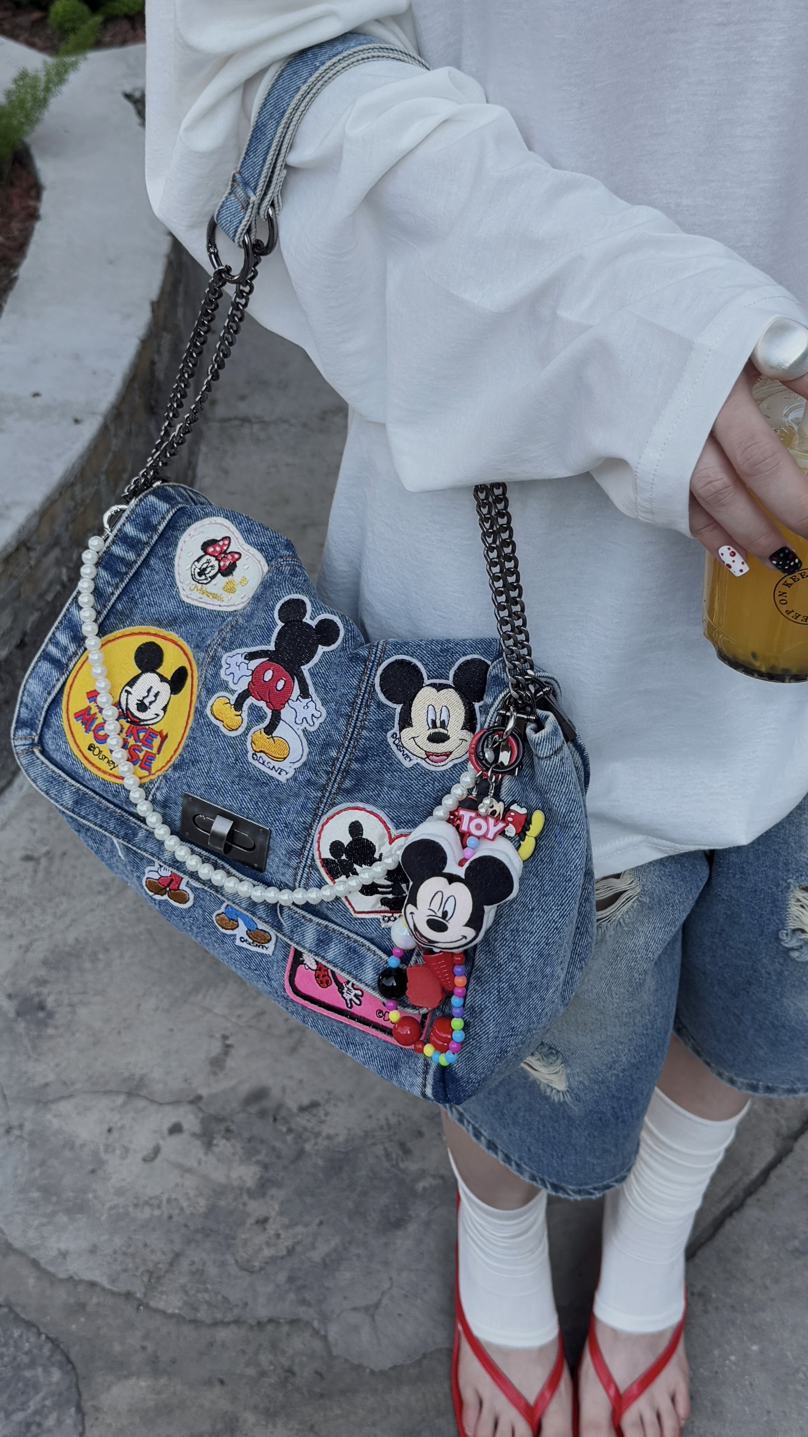 HELLOTANGO复古趣味刺绣米奇包包