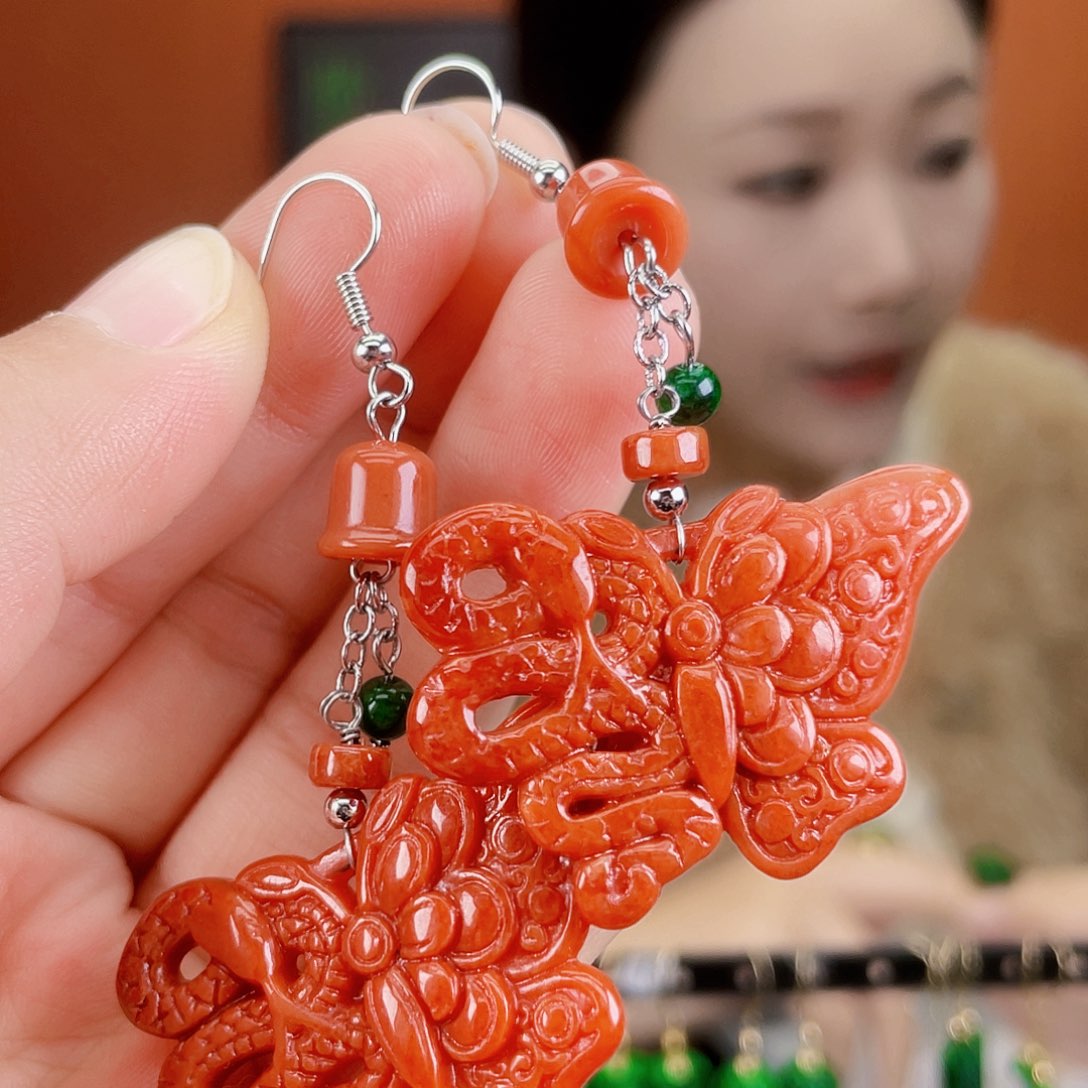 翡翠未镶嵌耳饰饰品
