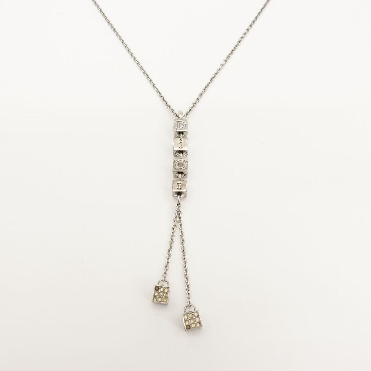 95新 DIOR/迪奥 GGS迪奥字母镶钻银色项链/97882395