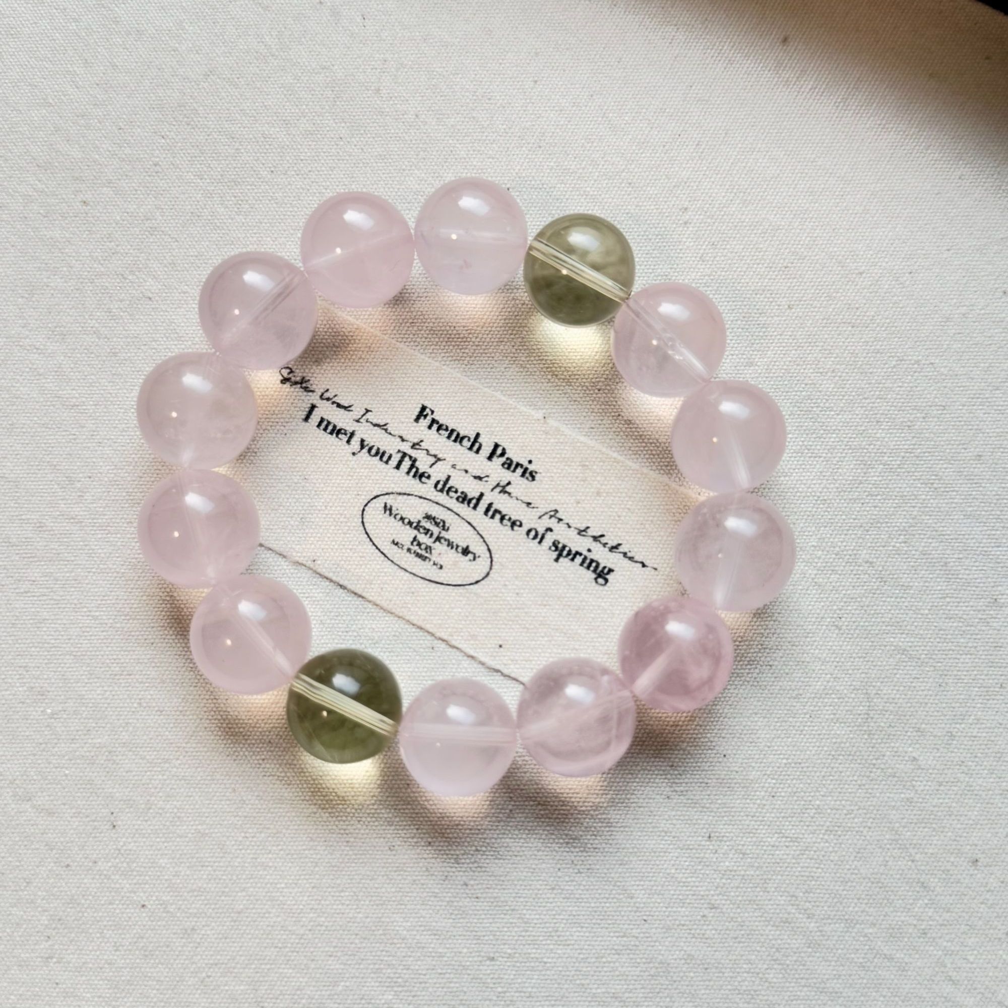 【果冻海】粉水晶黄水晶原创小众设计款手串