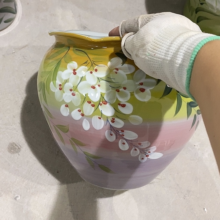 罐S*s23xc景德镇陶瓷花盆大瑕疵