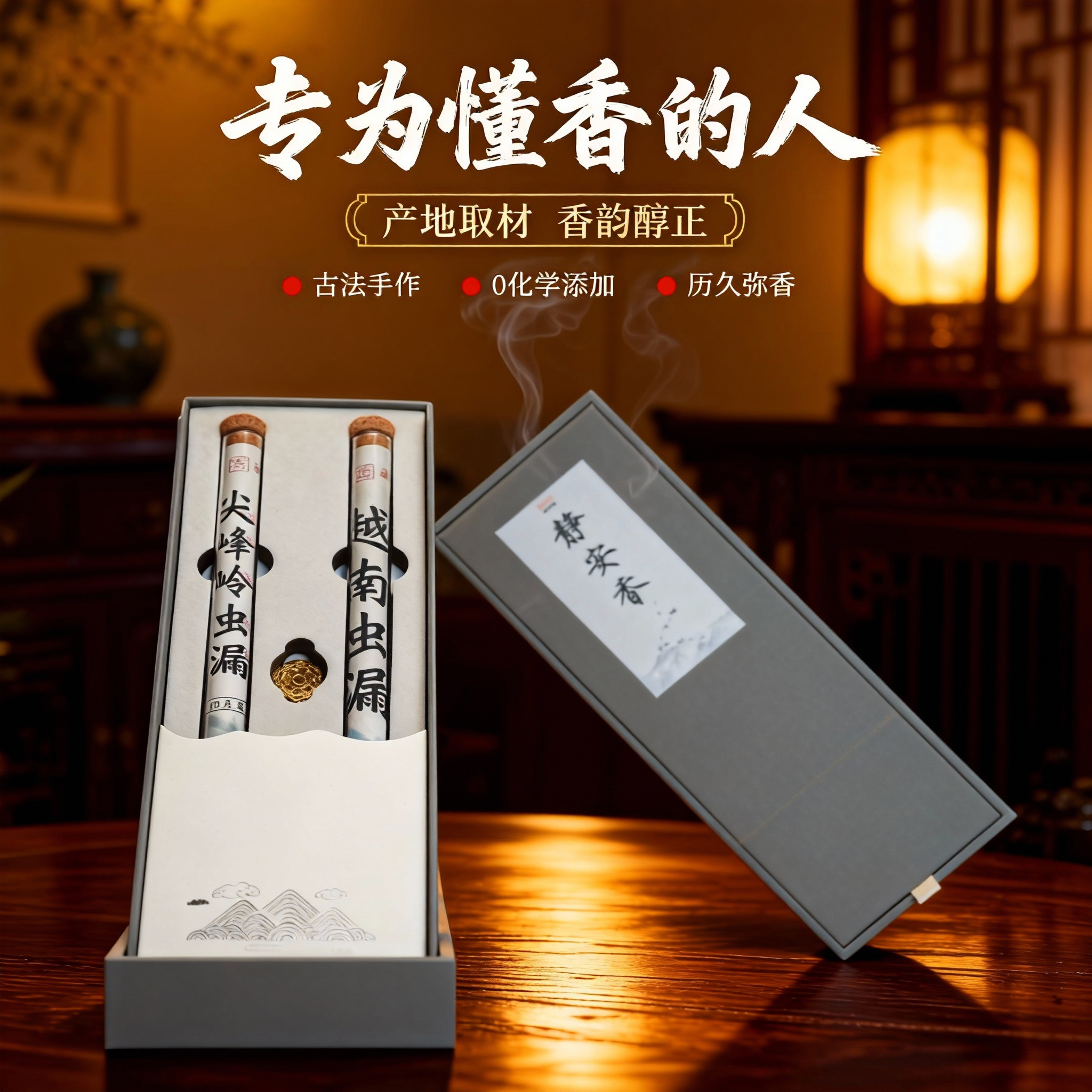 【静安香】海南虫漏线香20g装越南沉香夜间天然中式线香喝茶用香