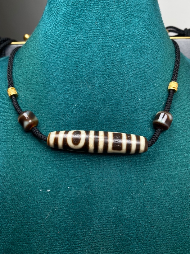 藏区回流珠 双天地图腾设计款玛瑙古珠男女同款