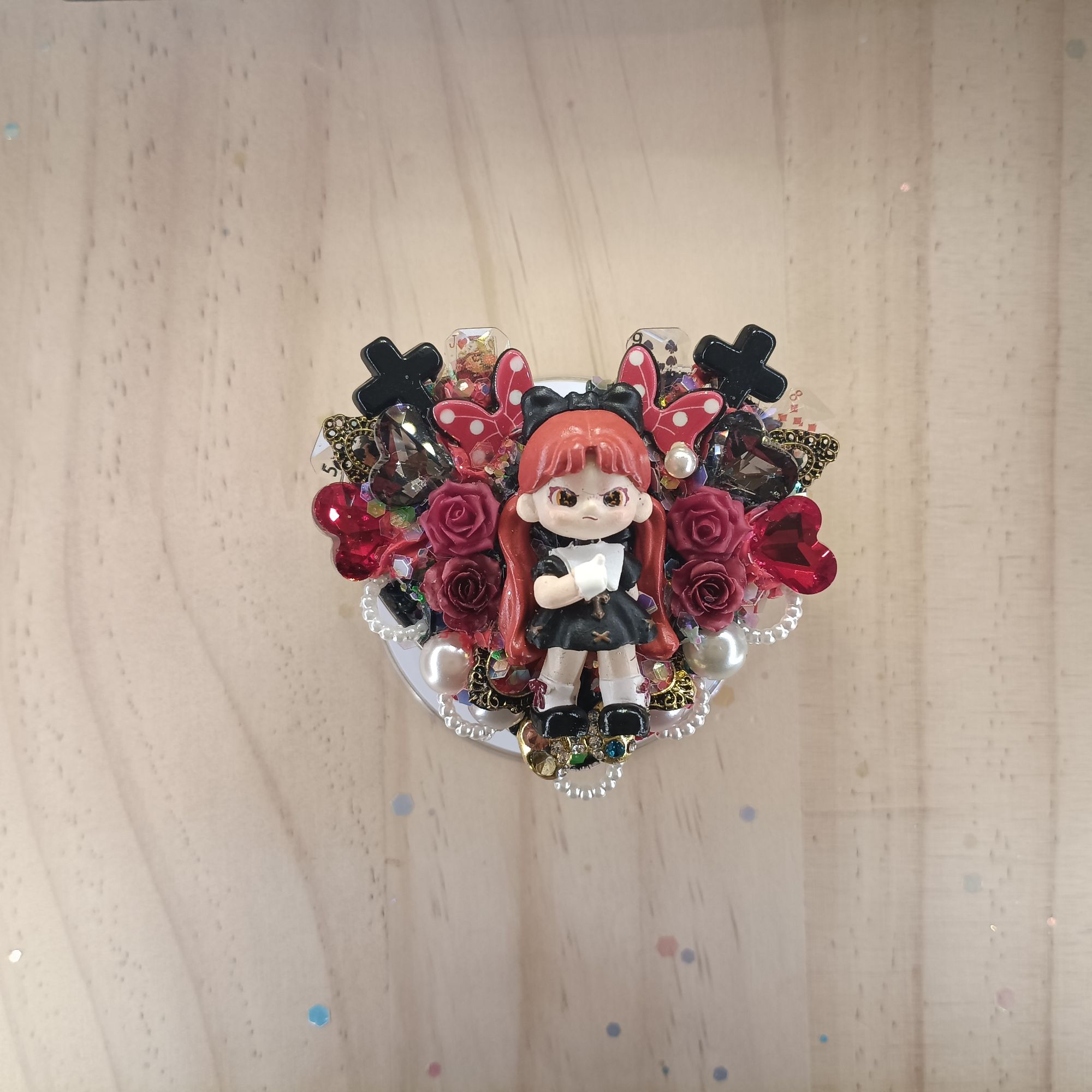 定制萌粒红发大表姐气囊手机支架可贴手机壳diy