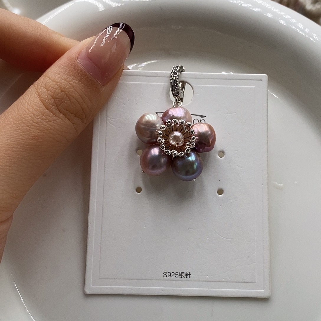 淡水珍珠耳饰银S925镶嵌