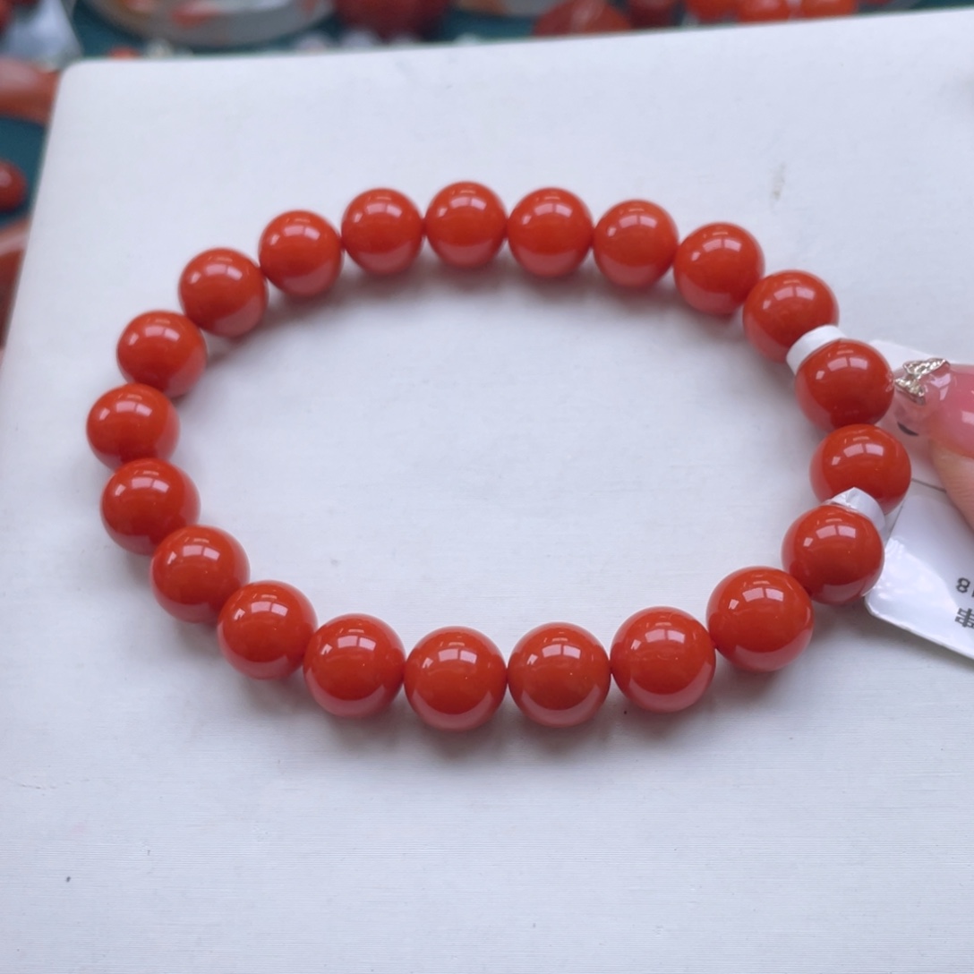 南红玛瑙未镶嵌川料南红满肉单圈9+mm