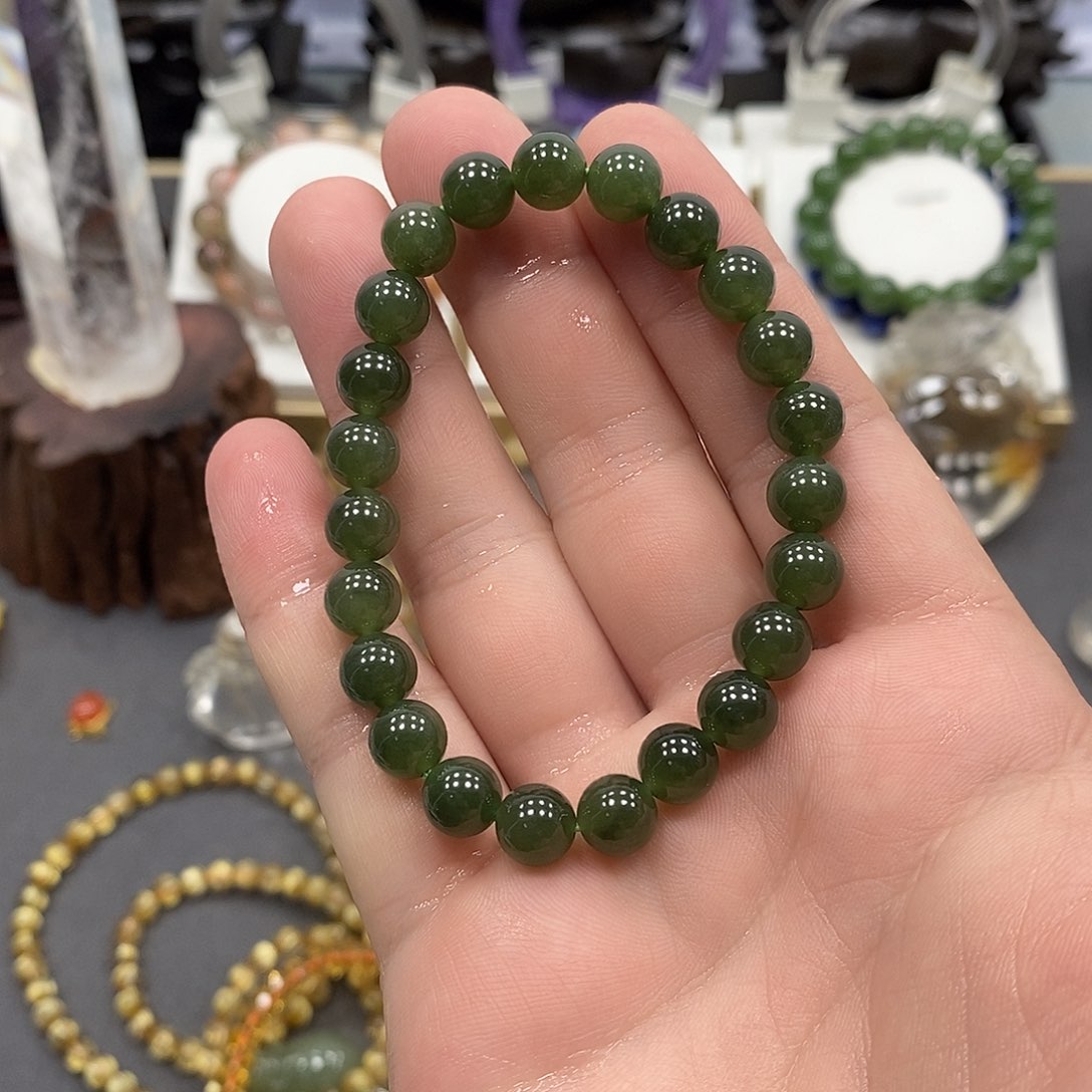 手链未镶嵌和田玉（碧玉）